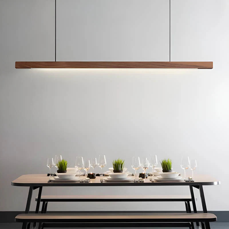 Lampa Wisząca Drewniana o Prostej Formie