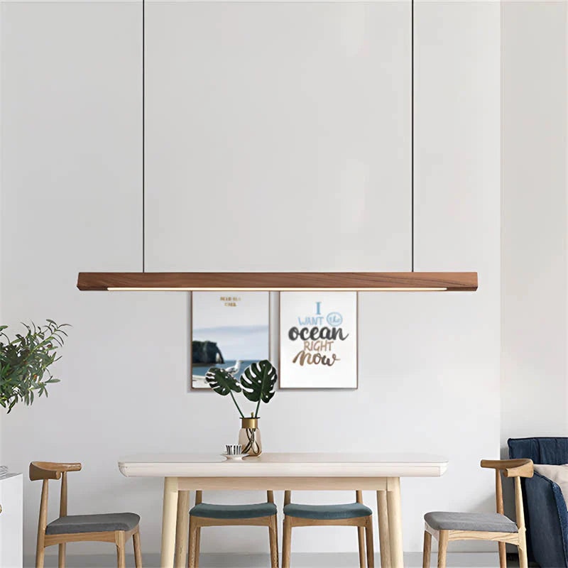 Lampa Wisząca Drewniana o Prostej Formie
