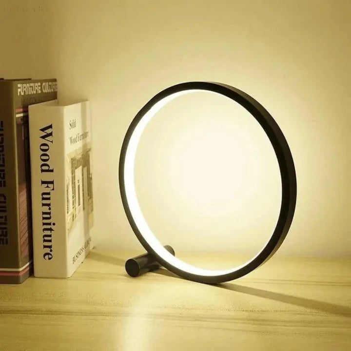 Aluminiowa lampa stołowa LED o okrągłym designie