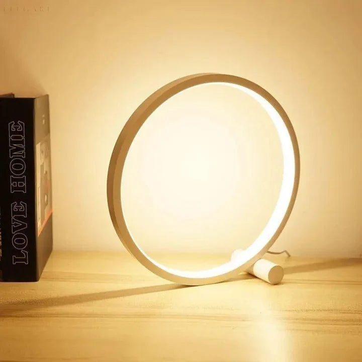 Aluminiowa lampa stołowa LED o okrągłym designie
