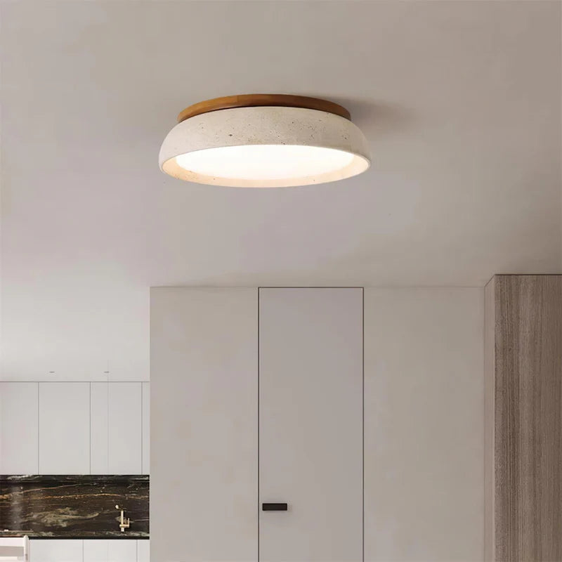 Lampa sufitowa trawertyn i akryl