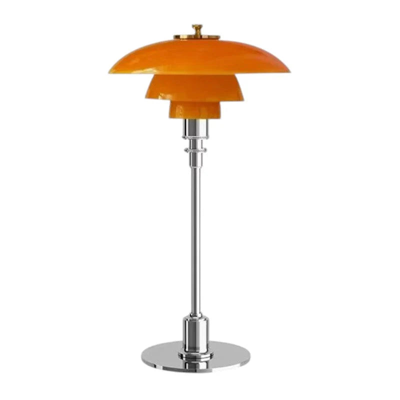 Lampka stołowa ze szkła i metalu