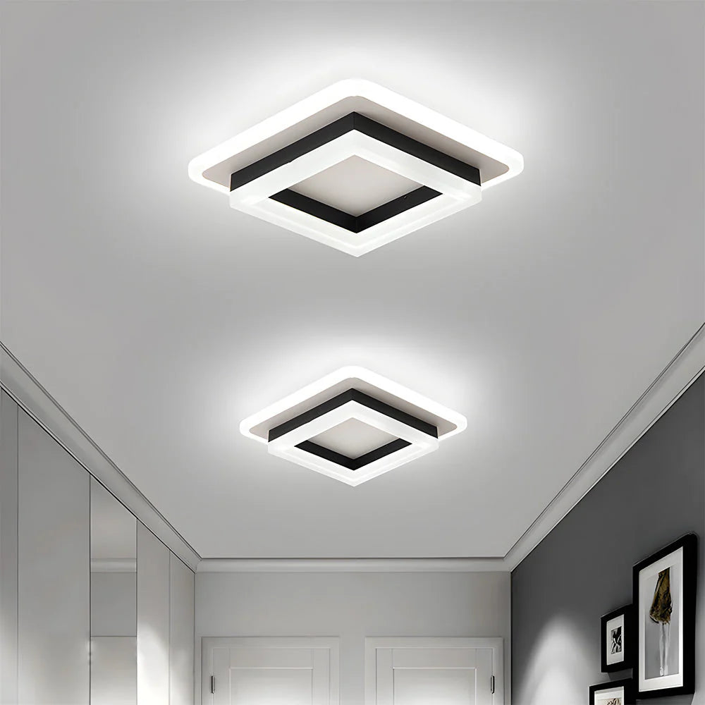 Kwadratowa lampa sufitowa z wbudowanym modułem LED