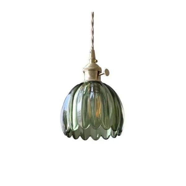 Lampa wisząca szklana w kształcie kwiatu