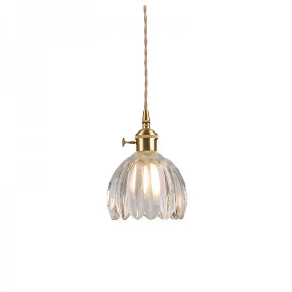 Lampa wisząca szklana w kształcie kwiatu