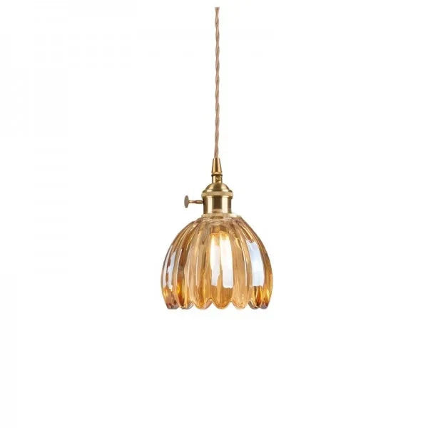 Lampa wisząca szklana w kształcie kwiatu