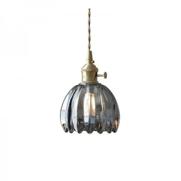 Lampa wisząca szklana w kształcie kwiatu