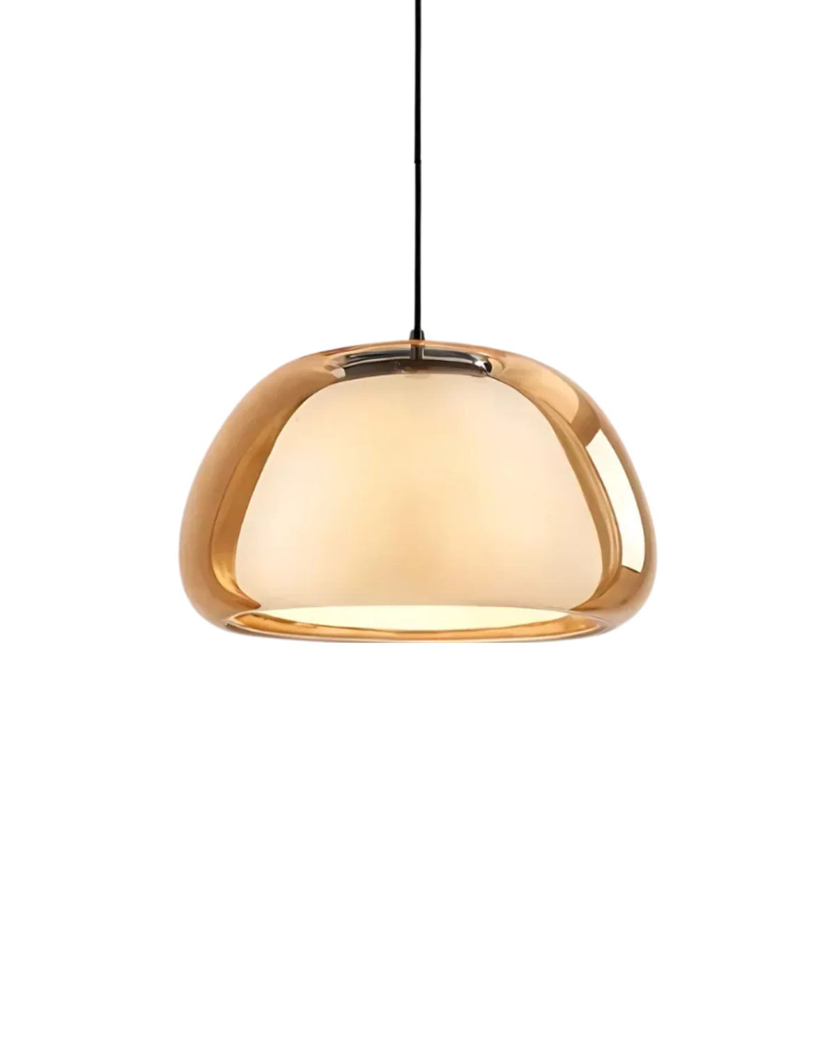 Lampa wisząca ze szkła i żelaza