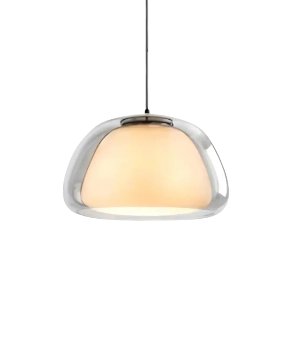 Lampa wisząca ze szkła i żelaza