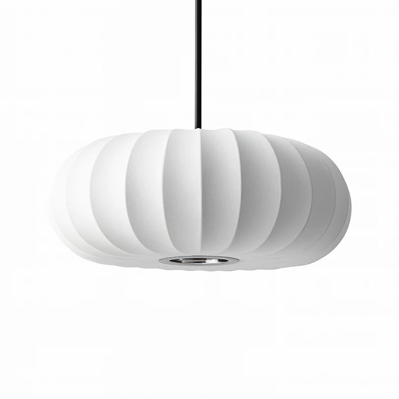 Lampa Wisząca z Metalu i Tkaniny