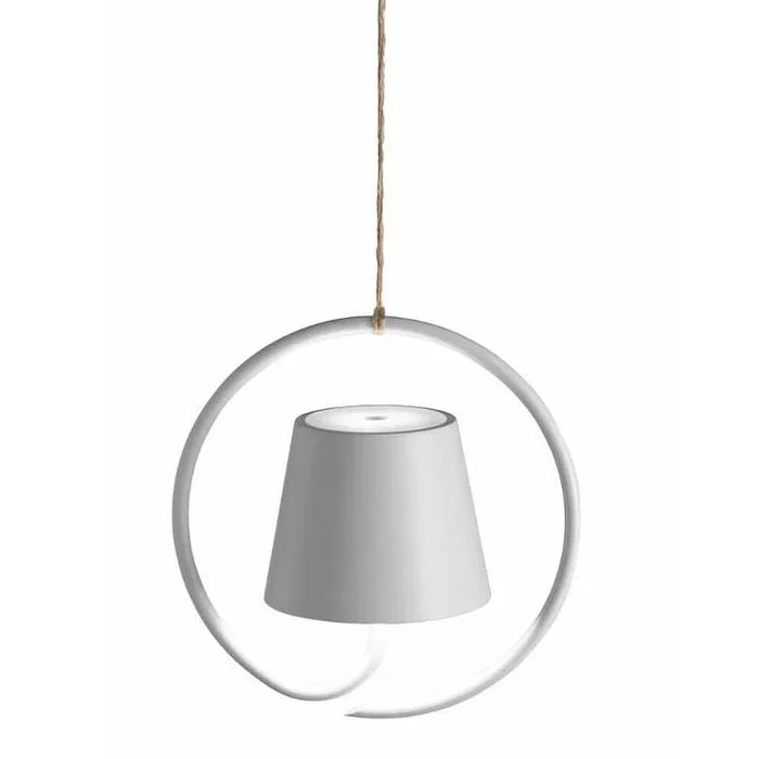 Okrągła Lampa Wisząca z Ramą w Kształcie Pierścienia