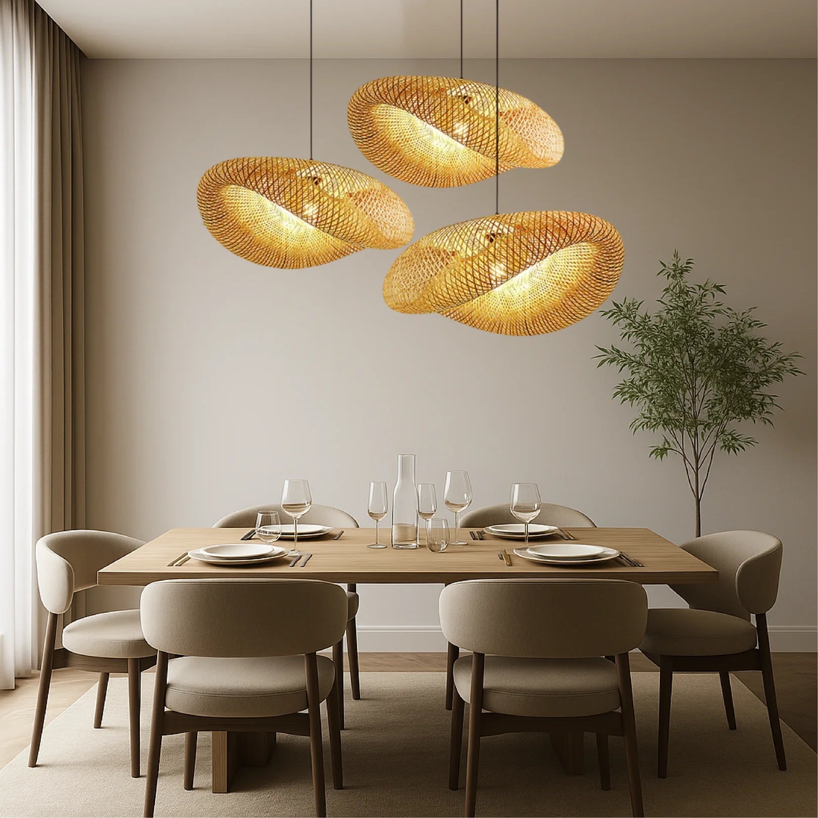Lampa wisząca z bambusa