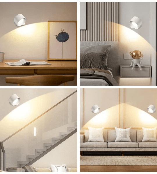 Bezprzewodowa lampa ścienna LED – Nastrojowe oświetlenie do salonu, sypialni i przedpokoju - Czarny