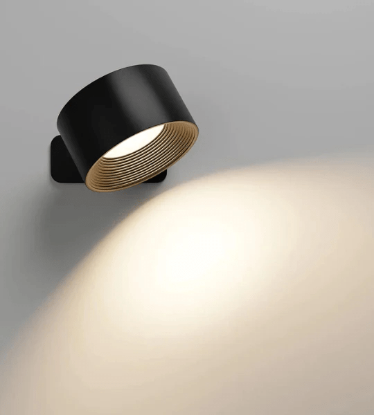 Bezprzewodowa lampa ścienna LED – Nastrojowe oświetlenie do salonu, sypialni i przedpokoju - Czarny