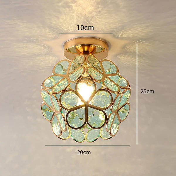 Szklana Lampa Sufitowa w Stylu Kwiatowym