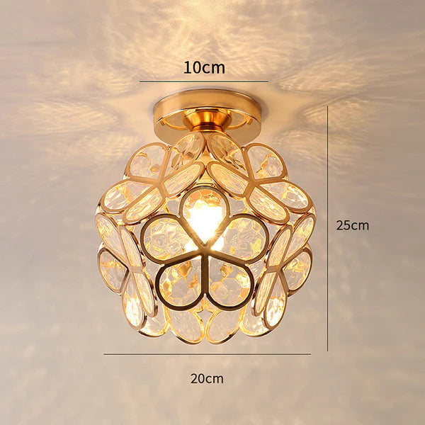 Szklana Lampa Sufitowa w Stylu Kwiatowym