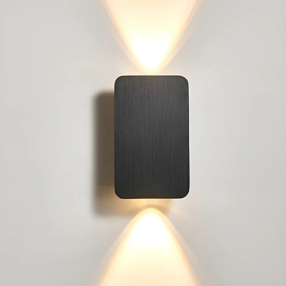 Czarna lampa ścienna prostokątna - Czarny