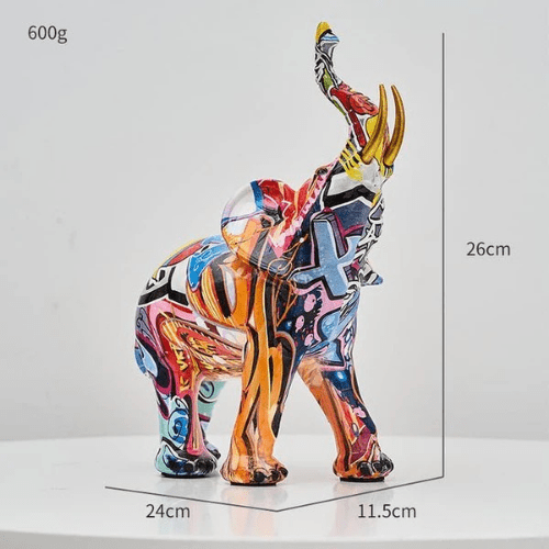 Dekoracyjna figurka w artystycznym stylu - Słoń A