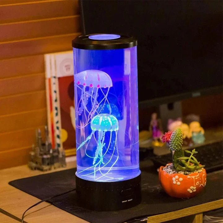 Dekoracyjna lampa z meduzami i oświetleniem LED - 