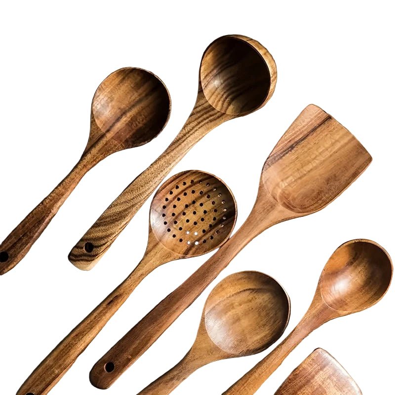 Drewniane przybory kuchenne do codziennego gotowania - 5 szt