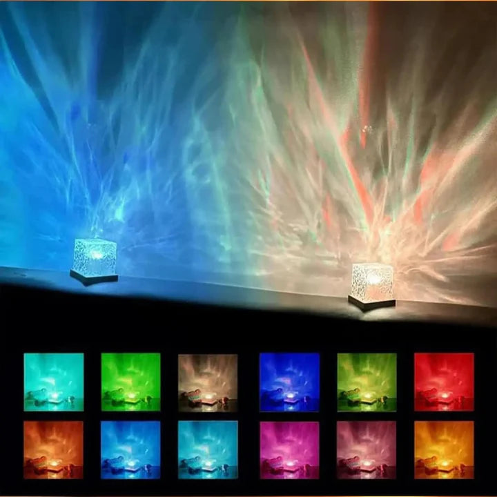 Drewniana lampa LED ze zmianą kolorów