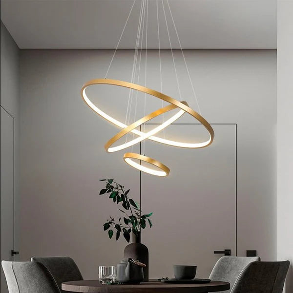 Lampa Wisząca LED z Okręgami – Model Nad Stół