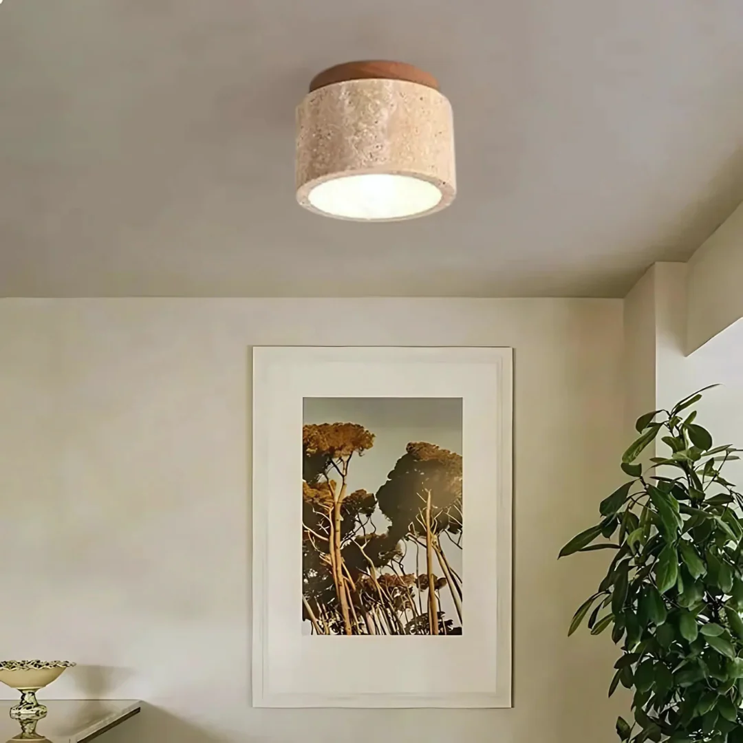 Drewniana Lampa Sufitowa LED – Minimalistyczny Styl Japoński – Naturalne Światło