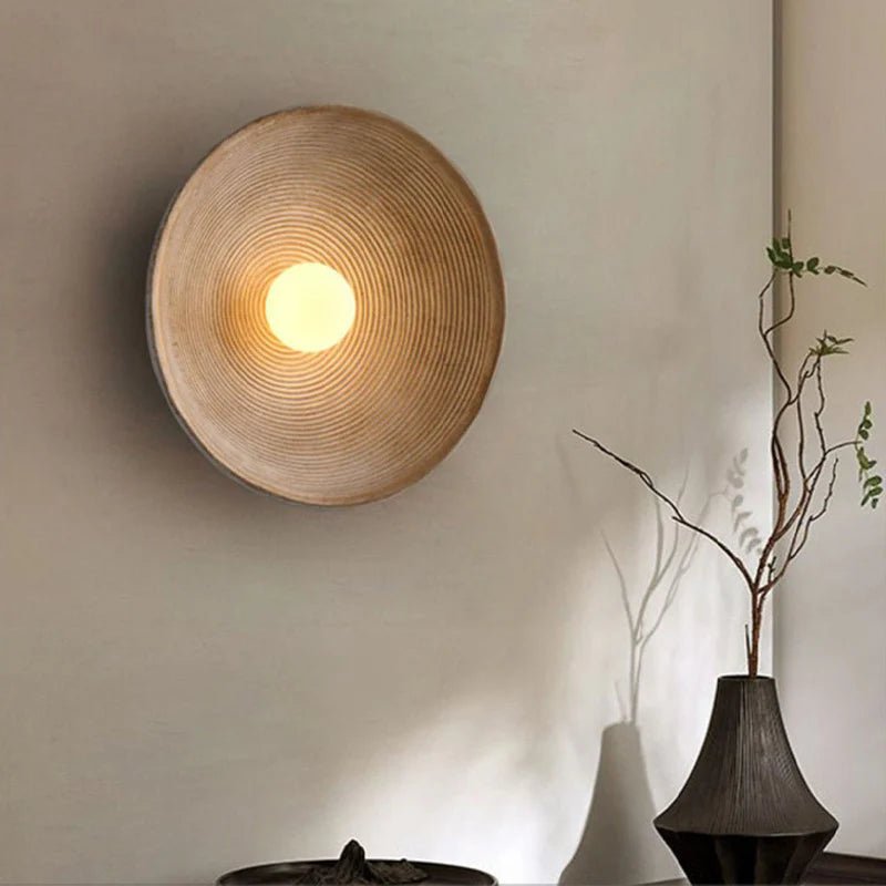 Kinkiet z Drewna (Japoński Design) - ∅ 20 cm