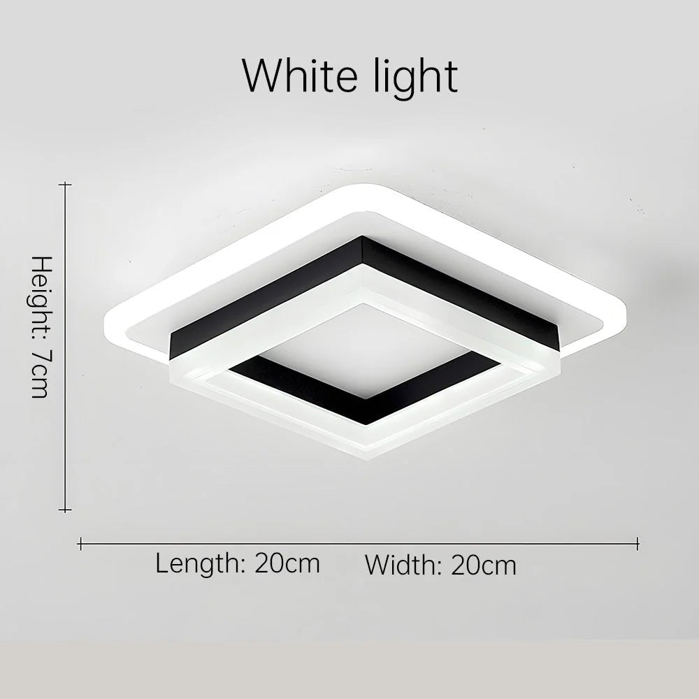Kwadratowa lampa sufitowa z wbudowanym modułem LED - Złoty
