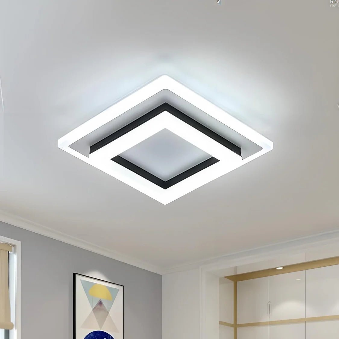 Kwadratowa lampa sufitowa z wbudowanym modułem LED - Złoty