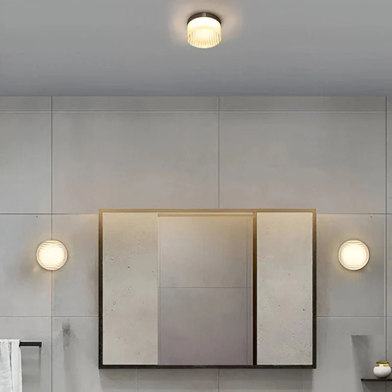 Lampa ścienna szkło i metal - Biały