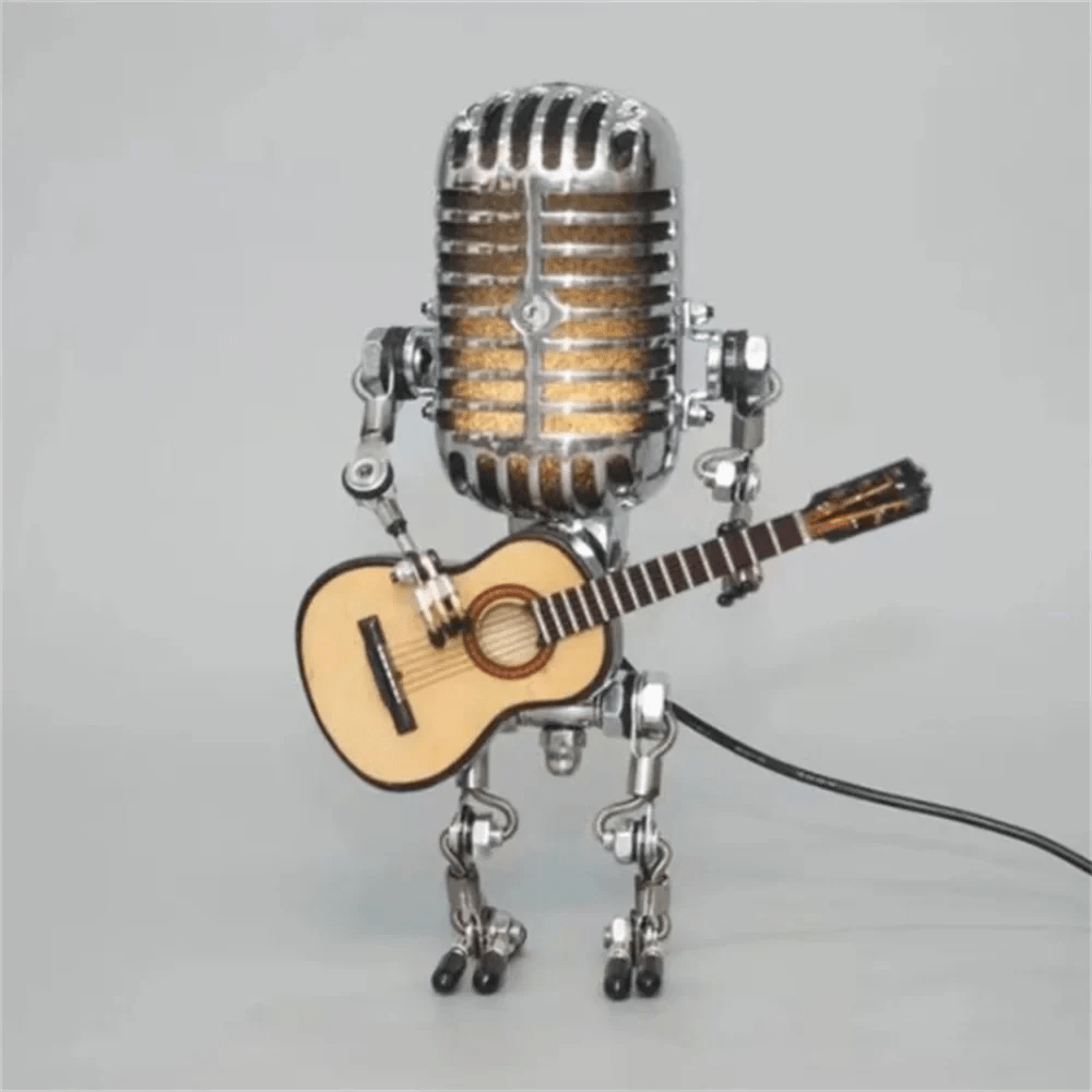 Lampa Stołowa Robot z Gitarą - Żółty