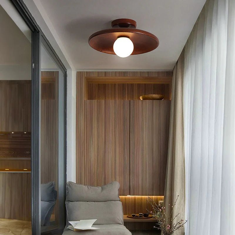 Lampa sufitowa drewno - Kolor orzechowy
