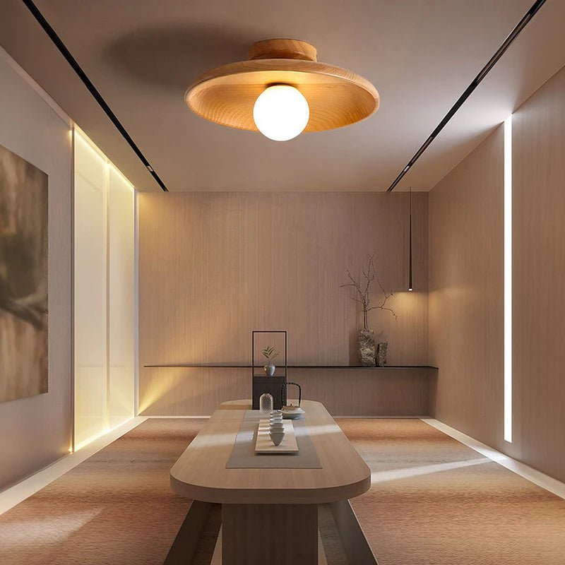Lampa sufitowa drewno - Kolor orzechowy