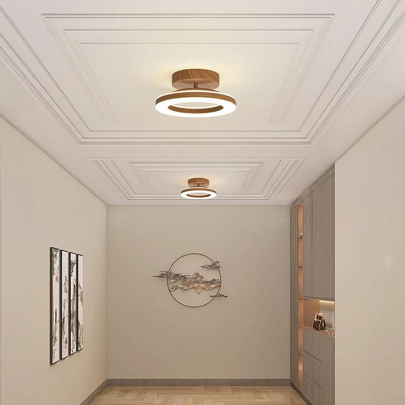 Lampa sufitowa metal i akryl - Kolor orzechowy