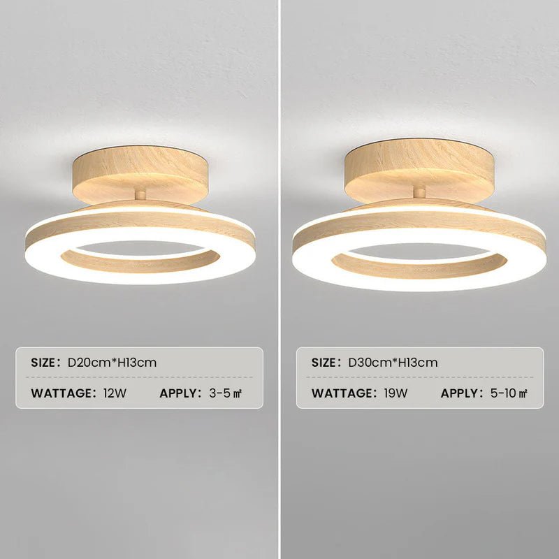 Lampa sufitowa metal i akryl - Kolor drewna