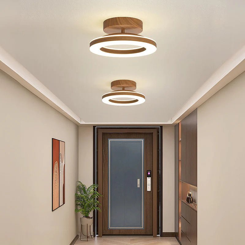 Lampa sufitowa metal i akryl - Kolor orzechowy