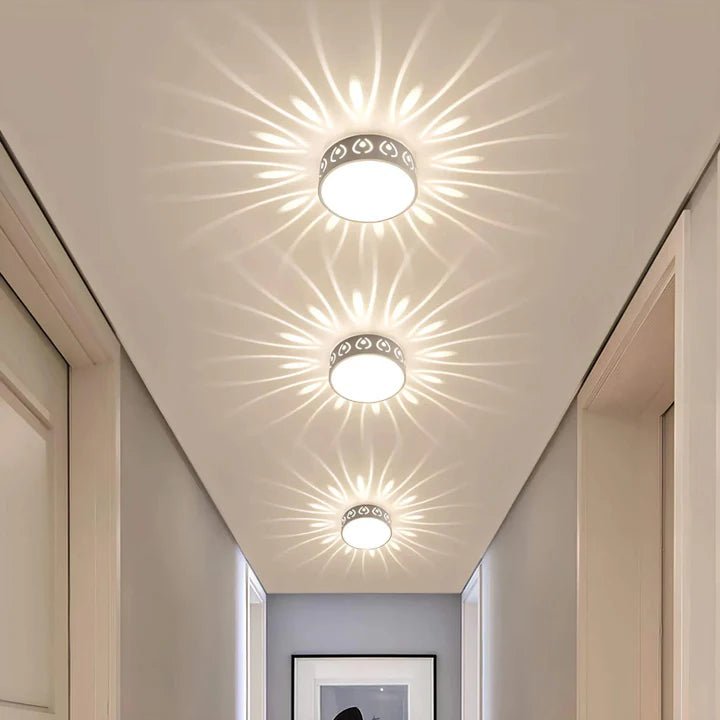 Lampa sufitowa okrągła z kryształu i akrylu - Zimna biel