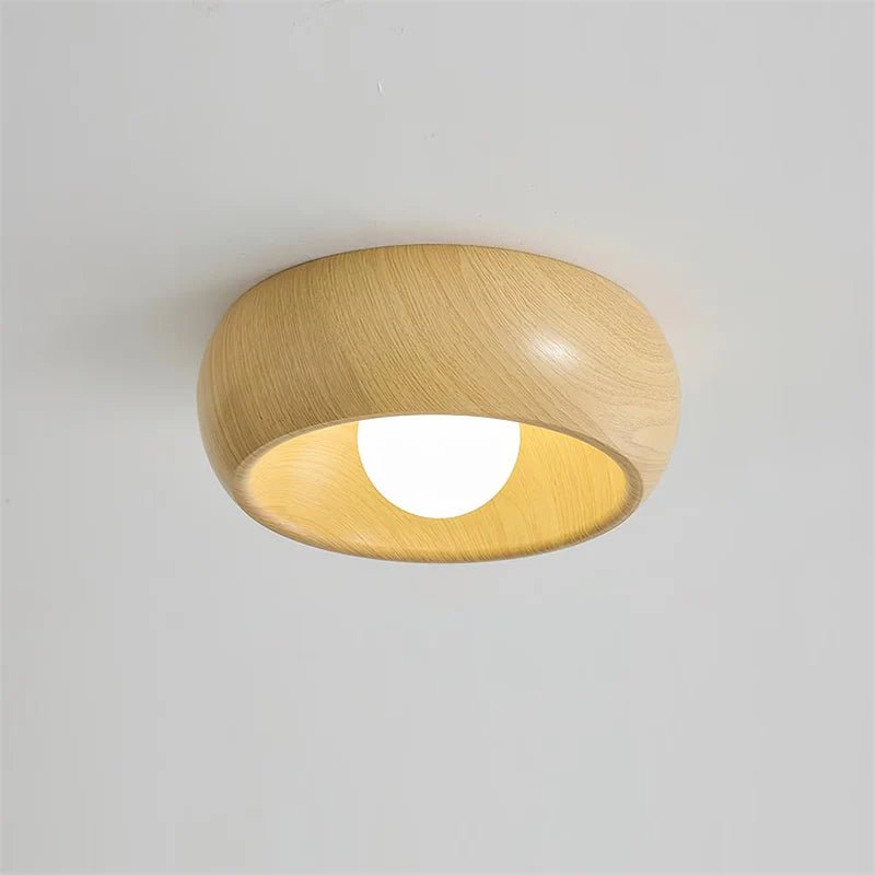 Lampa sufitowa szkło i metal - Kolor dębowy