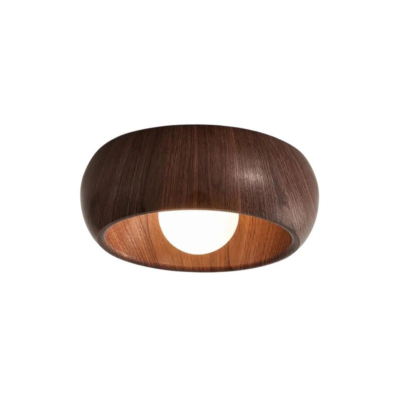 Lampa sufitowa szkło i metal - Kolor dębowy