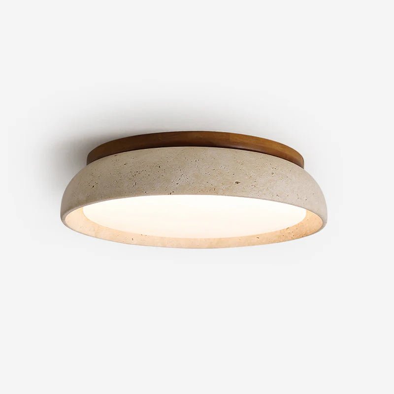 Lampa sufitowa trawertyn i akryl - Ø30 cm × (H) 7 cm