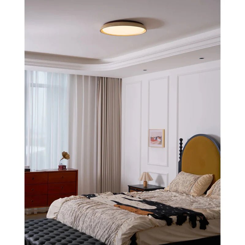 Lampa sufitowa trawertyn i akryl - Ø30 cm × (H) 7 cm
