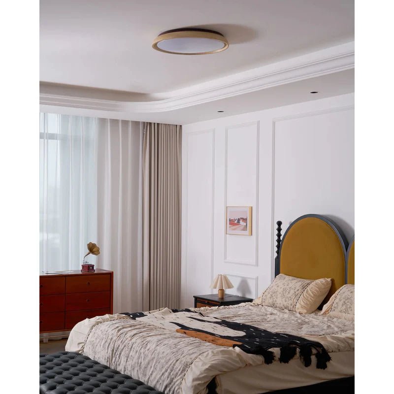 Lampa sufitowa trawertyn i akryl - Ø30 cm × (H) 7 cm