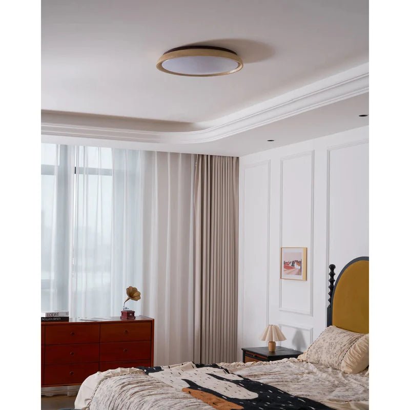 Lampa sufitowa trawertyn i akryl - Ø30 cm × (H) 7 cm