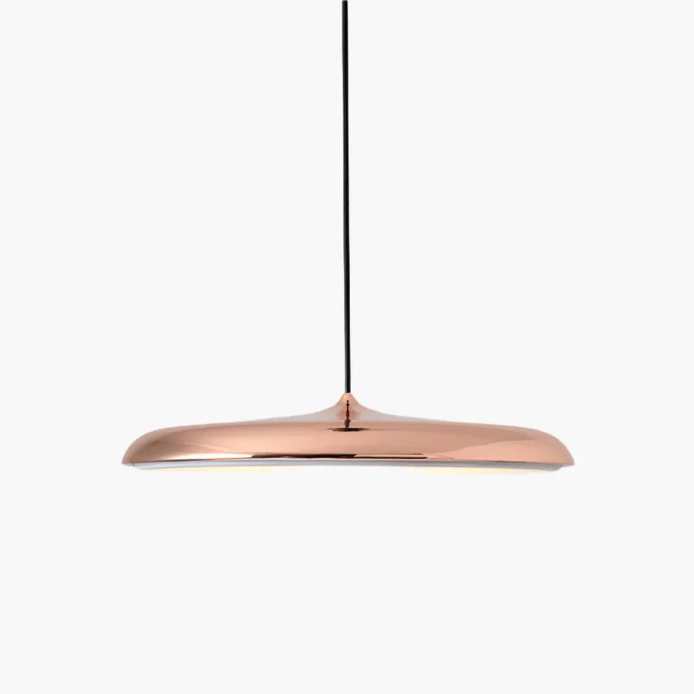 Lampa wisząca skandynawska – Nowoczesny design – Drewno i metal – Do salonu lub jadalni - Różowe Złoto