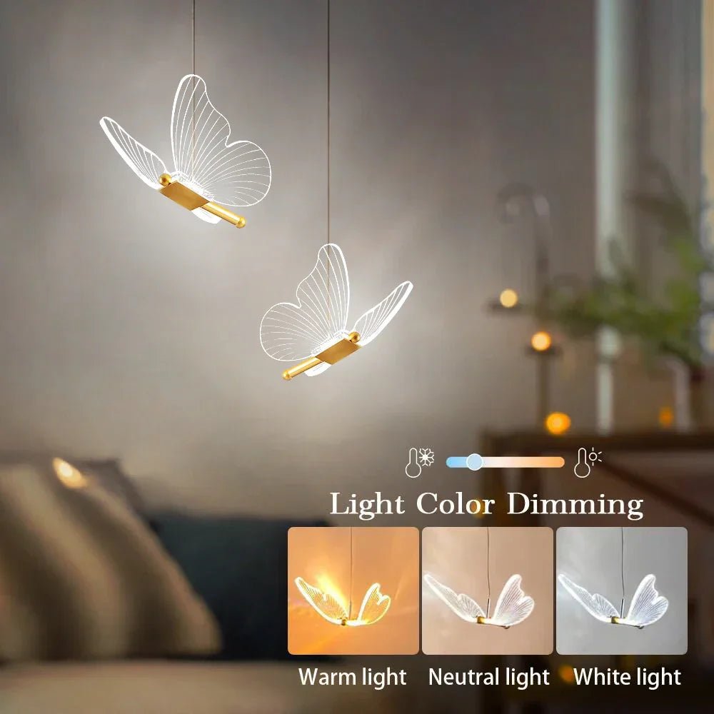 Lampa wisząca w kształcie motyla - Naturalne światło