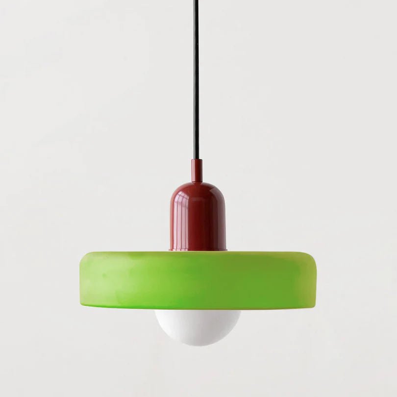 Lampa Wisząca ze Szkła i Metalu - Zielony (matowy)