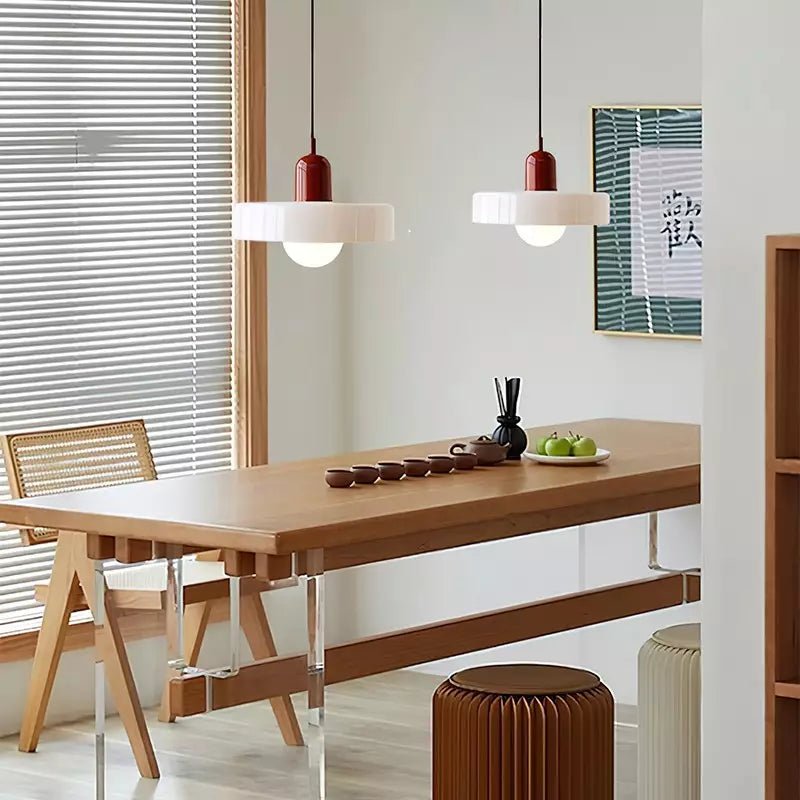 Lampa Wisząca ze Szkła i Metalu - Zielony wojskowy