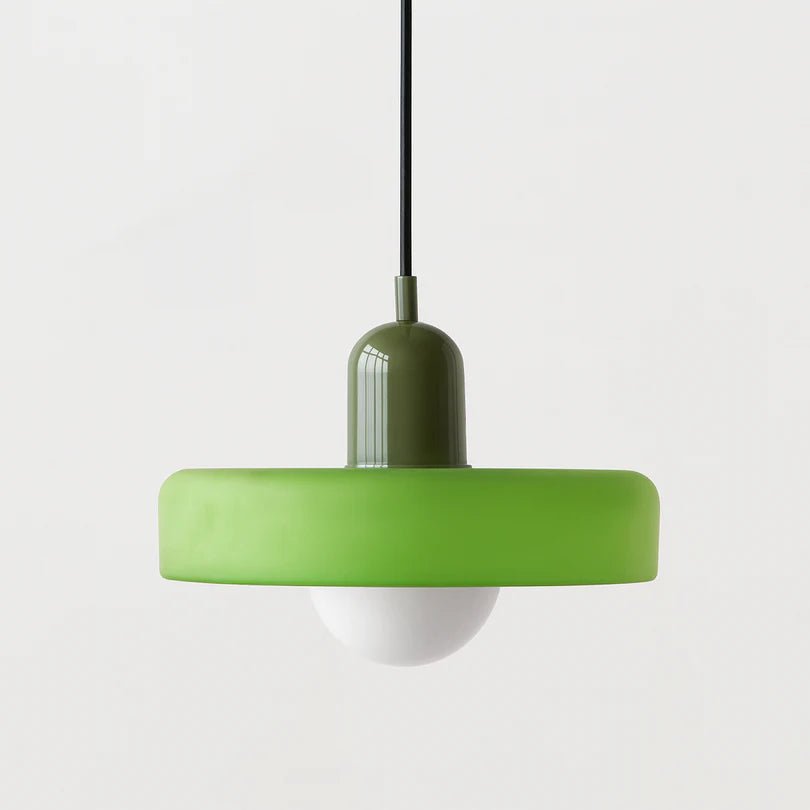 Lampa Wisząca ze Szkła i Metalu - Zielony (matowy)