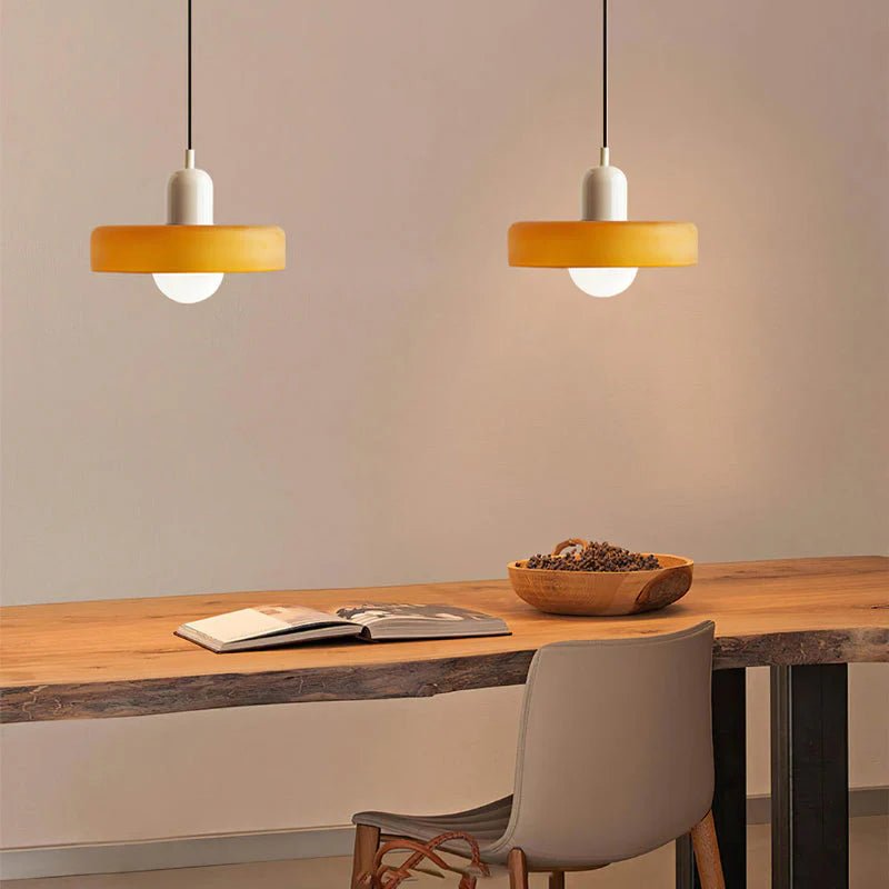 Lampa Wisząca ze Szkła i Metalu - Zielony wojskowy